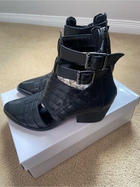 Black Strappy Ankle Boots - Chinese Laundry